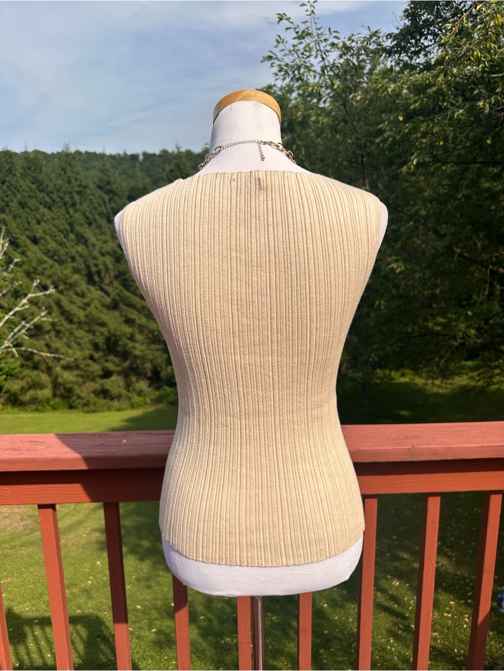 Quince Cotton Cashmere Ribbed Tank - Picture 4 of 6